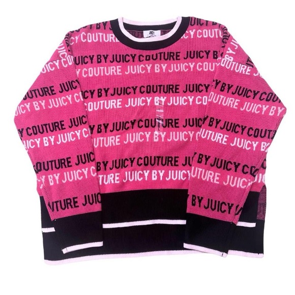 188. Juicy Couture Cute Pink, black and white pullover Sweater size Medium NWT - Picture 3 of 7